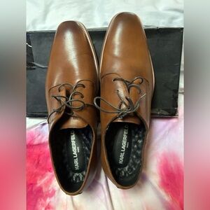 Karl Lagerfeld brown Leather Oxford Shoes distressed